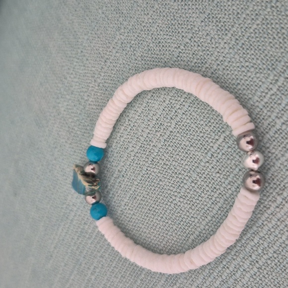 Natural 3 Piece Turquoise & Shell Rings Jewelry Set. - Picture 5 of 7